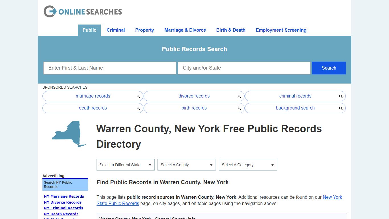 Warren County, New York Public Records Directory